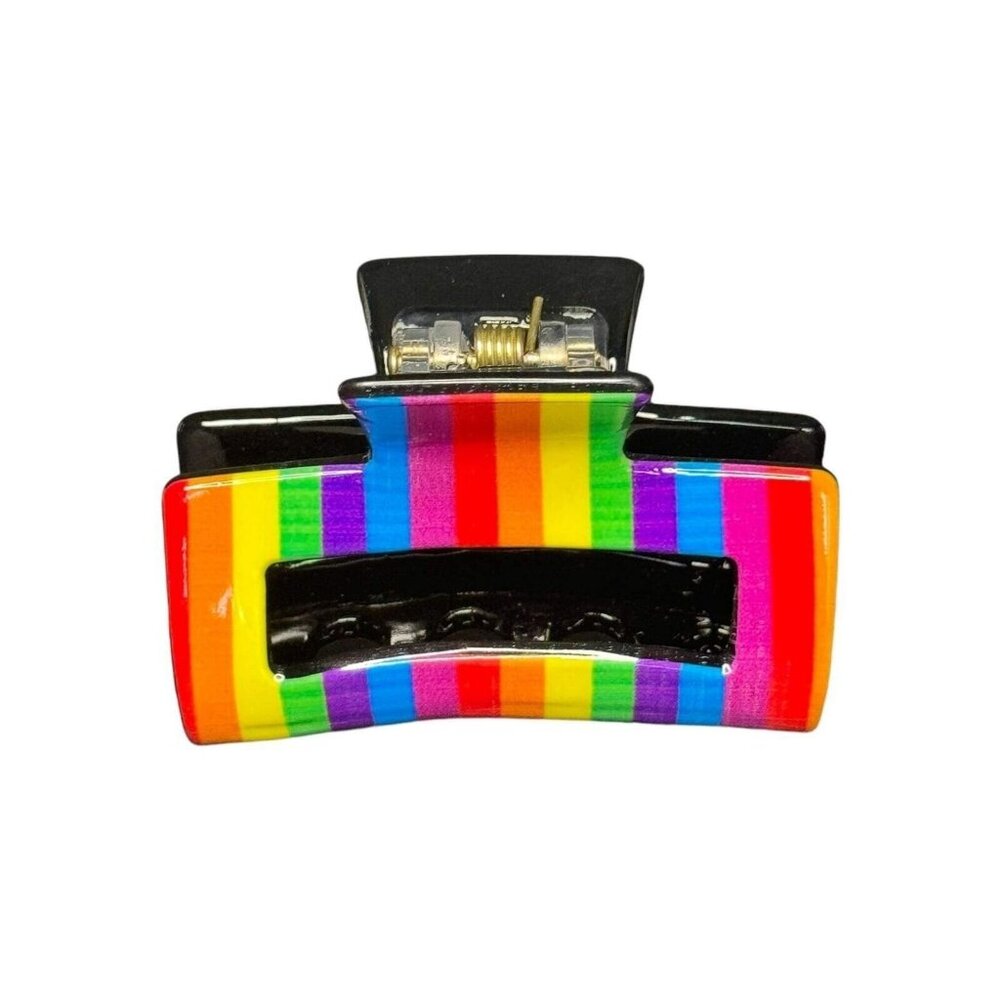MINI PRIDE RAINBOW PRINT CLAW CLIP